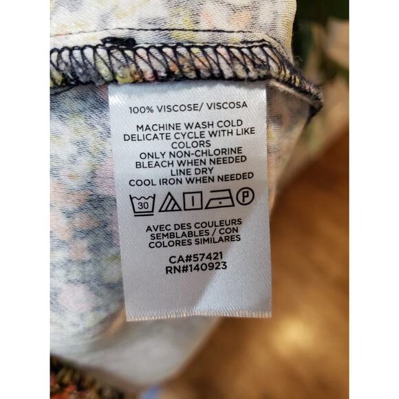 LOFT Petites Dress Women MP Multicolor Floral Short Sleeve Drop Waist Viscose - Picture 6 of 10